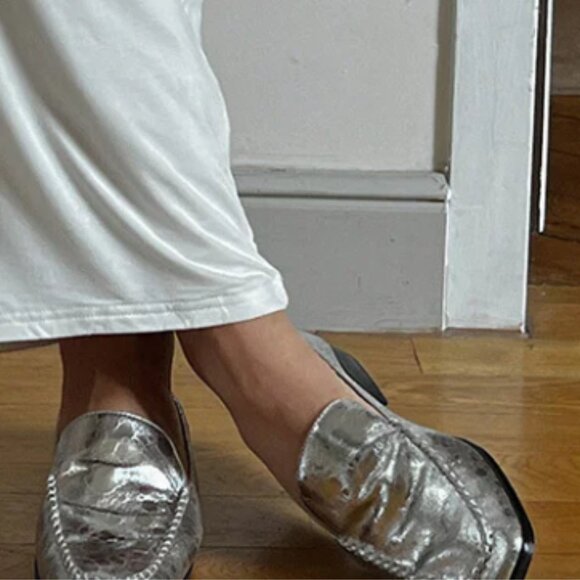 NEW DOLCE VITA Leather Beny Dress Flats in silver for women 825 3t2 - Picture 8 of 17